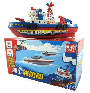 輝博玩具商行619D款多功能電動消防船 會噴水帶聲光的兒童益智玩具